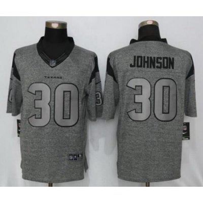 Nike Texans #30 Kevin Johnson Gray Men Stitched NFL Limited Gridiron Gray Jersey