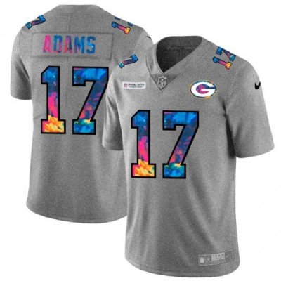 Green Bay Green Bay Green Bay Green Bay Packers 17 Davante Adams Men Nike Multi Color 2020 NFL Crucial Catch NFL Jersey Greyheather