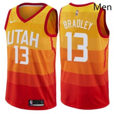 Mens Nike Utah Jazz 13 Tony Bradley Swingman Orange NBA Jersey City Edition