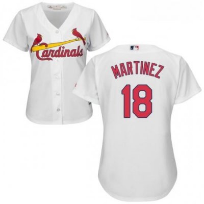 Womens Majestic St Louis Cardinals 18 Carlos Martinez Replica White Home Cool Base MLB Jersey