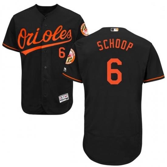 Mens Majestic Baltimore Orioles 6 Jonathan Schoop Black Alternate Flex Base Authentic Collection MLB Jersey