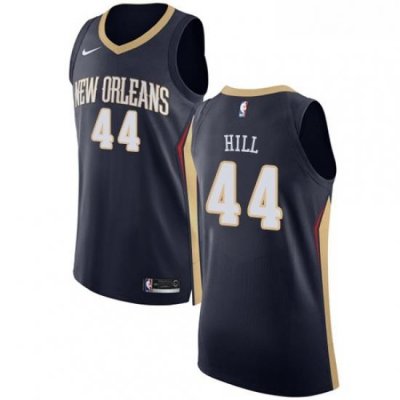 Womens Nike New Orleans Pelicans 44 Solomon Hill Authentic Navy Blue Road NBA Jersey Icon Edition