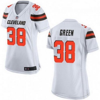 Women Cleveland Browns 38 A.J. Green White Vapor Limited Limited Jersey