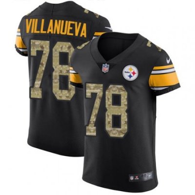 Nike Steelers #78 Alejandro Villanueva Black Camo Mens Stitched NFL Elite Jersey