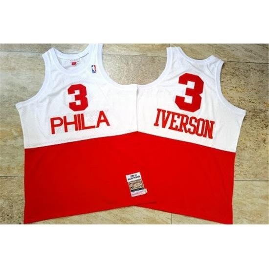 76ers 3 Allen Iverson White Red 2003 04 Hardwood Classics Swingman Jersey