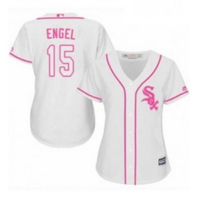 Womens Majestic Chicago White Sox 15 Adam Engel Replica White Fashion Cool Base MLB Jersey