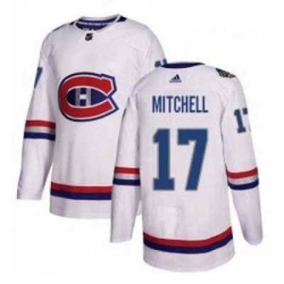 Youth Adidas Montreal Canadiens 17 Torrey Mitchell Authentic White 2017 100 Classic NHL Jersey