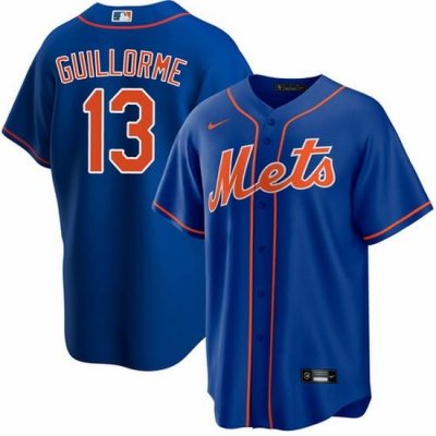 Men NeW York Mets 13 Luis Guillorme Royal Cool Base Stitched Baseball Jersey