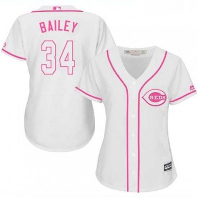 Womens Majestic Cincinnati Reds 34 Homer Bailey Authentic White Fashion Cool Base MLB Jersey