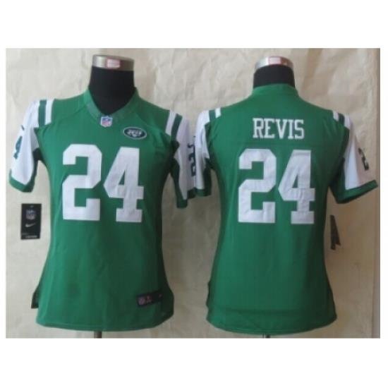 Women Nike New York Jets 24 Darrelle Revis green NFL Jersey