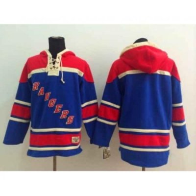 nhl jerseys new york rangers blank blue[pullover hooded sweatshirt]