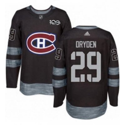 Mens Adidas Montreal Canadiens 29 Ken Dryden Premier Black 1917 2017 100th Anniversary NHL Jersey