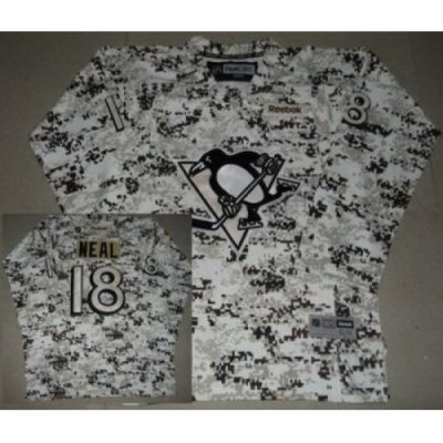 Kids Pittsburgh Penguins 18 James Neal White Camo NHL Jerseys