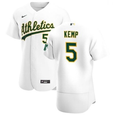 Oakland Athletics 5 Tony Kemp Men Nike White Home 2020 Authentic Player MLB Jersey