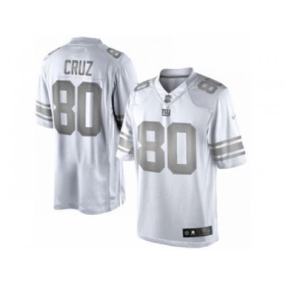 Nike NeW York Giants 80 Victor Cruz White Limited Platinum NFL Jersey