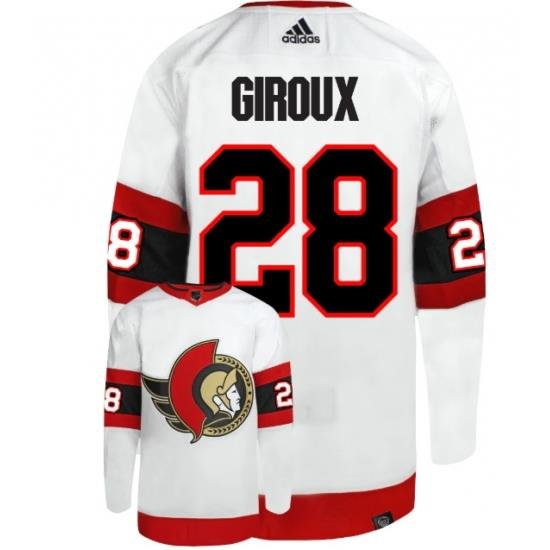 Men Ottawa Senators 28 Claude Giroux White Stitched Home Jersey