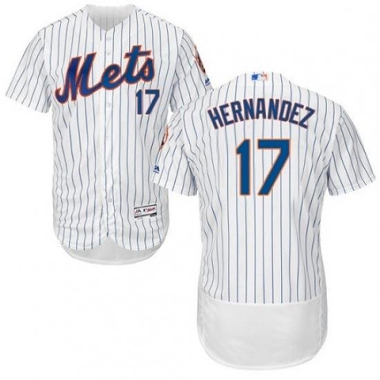 Mens Majestic New York Mets 17 Keith Hernandez White Home Flex Base Authentic Collection MLB Jersey