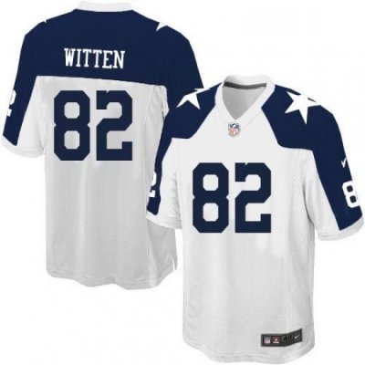 Mens Nike Dallas Cowboys 82 Jason Witten Game White Throwback Alternate NFL Jersey