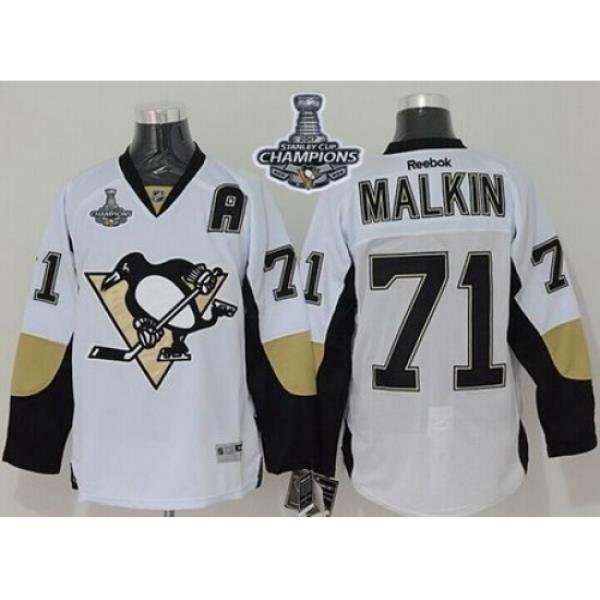 Penguins #71 Evgeni Malkin White 2017 Stanley Cup Finals Champions Stitched NHL Jersey