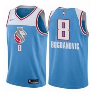 Youth Nike Sacramento Kings 8 Bogdan Bogdanovic Swingman Blue NBA Jersey City Edition