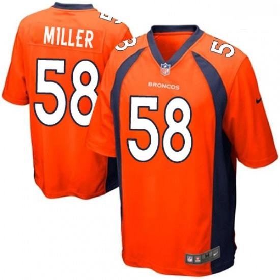 Men Nike Denver Broncos 58 Von Miller Game Orange Team Color NFL Jersey