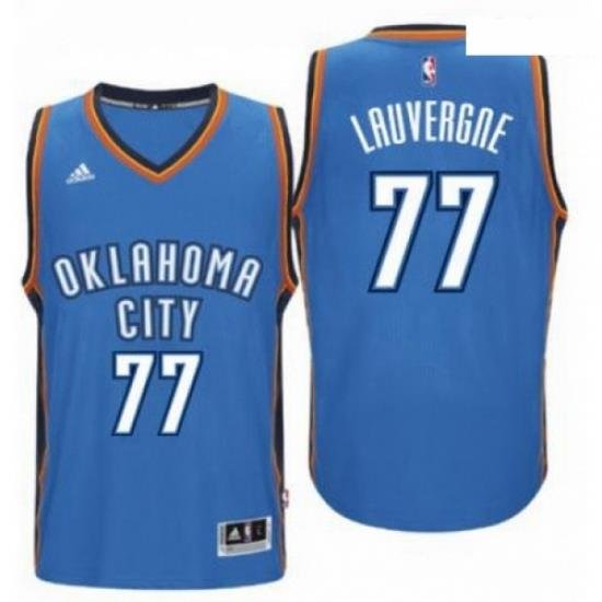 Mens Oklahoma City Thunder 77 Joffrey Lauvergne adidas Light Blue New Swingman Road Jersey