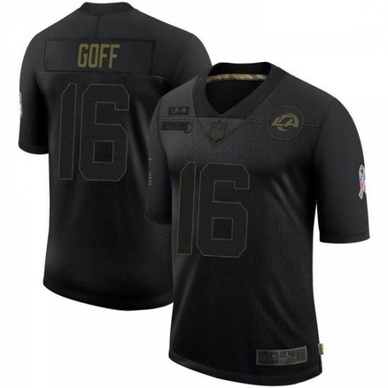 Men Los Angeles Rams Jared Goff Black 2020 Salute To Service Limited Jersey