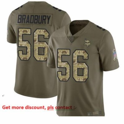 Vikings 56 Garrett Bradbury Olive Camo Men Stitched Football Limited 2017 Salute To Service Jersey