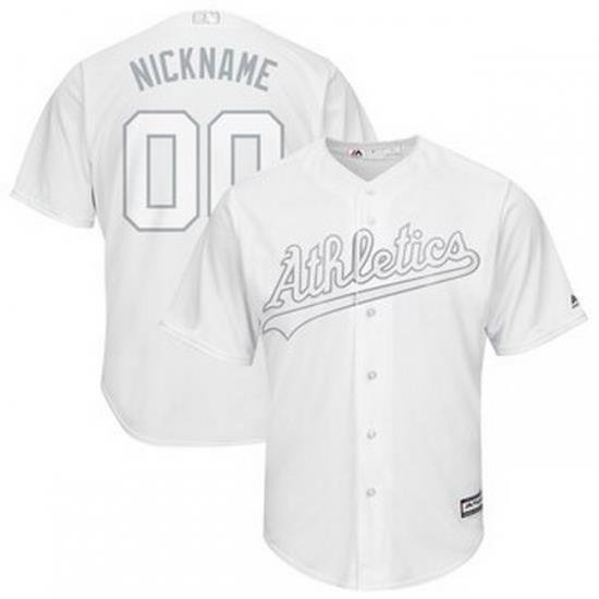 Men Women Youth Toddler All Size Oakland Athletics Majestic 2019 Players Weekend Cool Base Roster Custom White Jersey