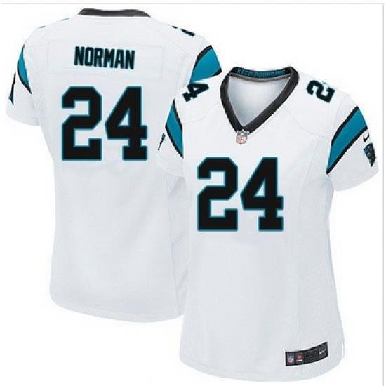 Women Nike Panthers #24 Josh Norman White Stitched NFL Elite Jersey