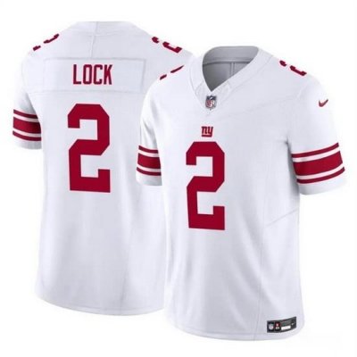 Men New York Giants 2 Drew Lock White 2023 F U S E  Vapor Untouchable Limited Stitched Jersey