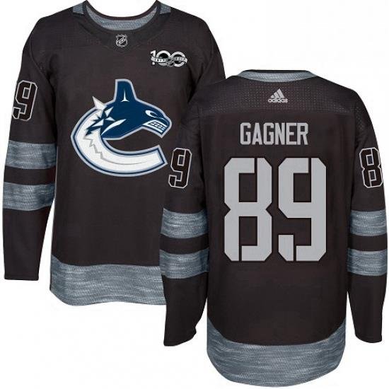 Mens Adidas Vancouver Canucks 89 Sam Gagner Premier Black 1917 2017 100th Anniversary NHL Jersey