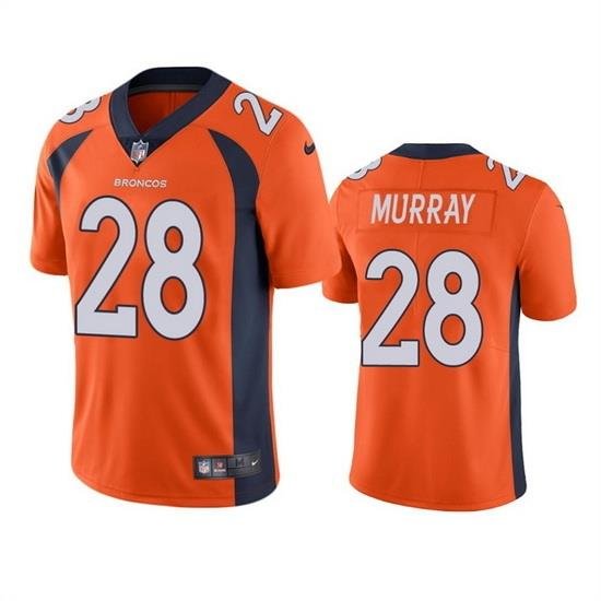 Men Denver Broncos 28 Latavius Murray Orange Vapor Untouchable Stitched Jersey