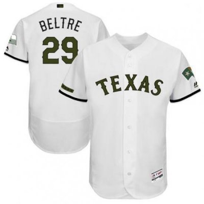 Mens Majestic Texas Rangers 29 Adrian Beltre White Memorial Day Authentic Collection Flex Base MLB Jersey