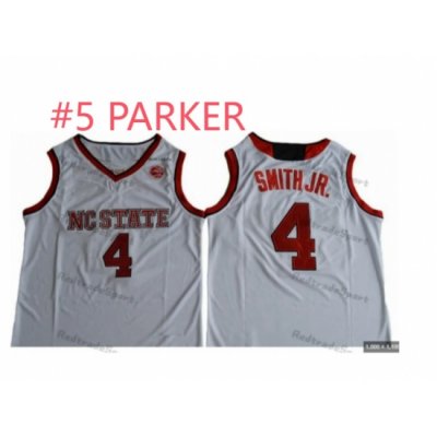 Men's North Carolina State Trey Parker #5 White jersey