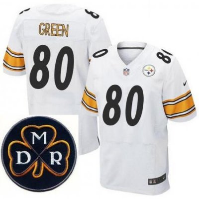 Men's Nike Pittsburgh Steelers #80 Ladarius Green Elite White NFL MDR Dan Rooney Patch Jersey