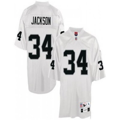 Oakland Raiders 34 B.Jackson throwback white Jersey