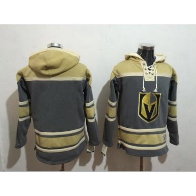 Men Vegas Golden Knights Blank Marc Andre Fleury Grey Gold Name  26 Number Pullover NHL Hoodie