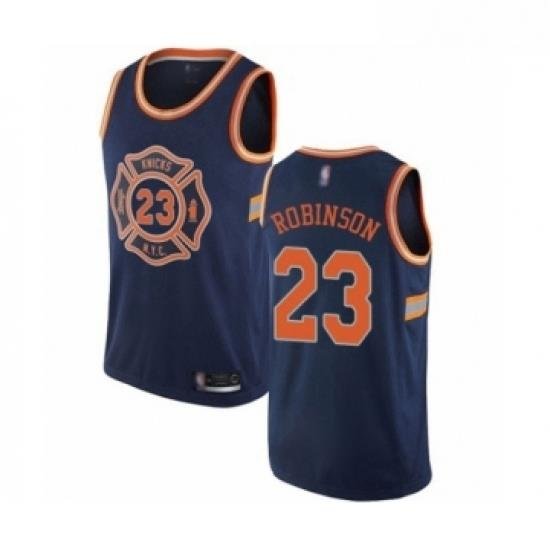 Womens New York Knicks 23 Mitchell Robinson Swingman Navy Blue Basketball Jersey City Edition