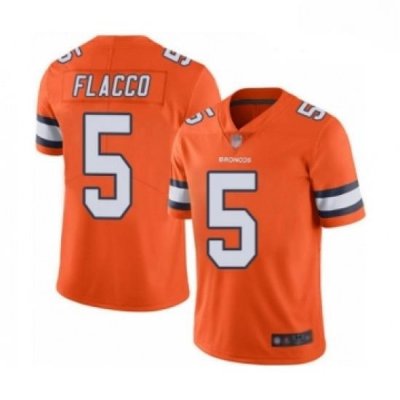 Men Denver Broncos 5 Joe Flacco Limited Orange Rush Vapor Untouchable Football Jersey