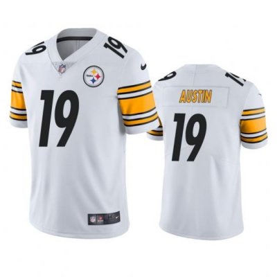 Men Pittsburgh Steelers 19 Calvin Austin White Color Vapor Limited Stitched Jersey