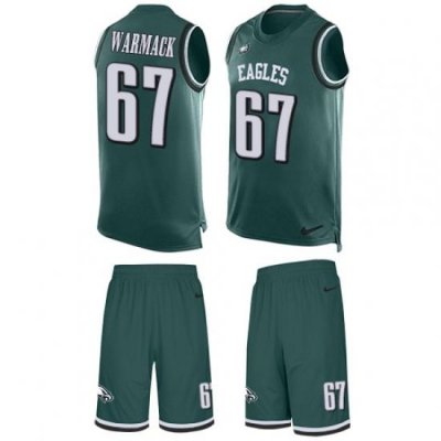 Men's Nike Philadelphia Eagles #67 Chance Warmack Limited Midnight Green Tank Top Suit NFL Jersey