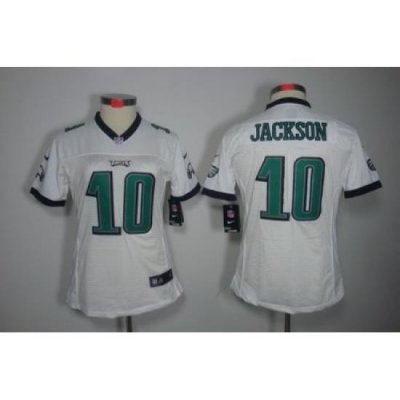 Women Nike Philadelphia Eagles #10 Jackson White Color Limited Jerseys