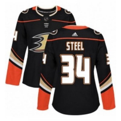 Womens Adidas Anaheim Ducks 34 Sam Steel Authentic Black Home NHL Jersey