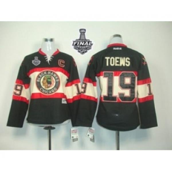 women nhl jerseys chicago blackhawks #19 toews black New Third[2015 stanley cup][patch C]