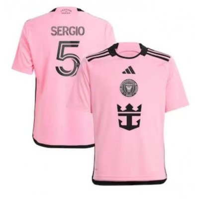 Youth Inter Miami CF Sergio Busquets adidas Pink 2024 2getherness Replica Player Jersey