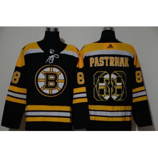 Men Boston Bruins 88 David Pastrnak Black Adidas Fashion Jersey