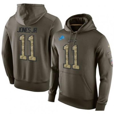 NFL Nike Detroit Lions 11 Marvin Jones Jr Green Salute To Service Mens Pullover Hoodie