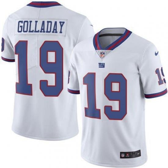 Nike New York Giants 19 Kenny Golladay White Men Stitched NFL Limited Rush Jersey