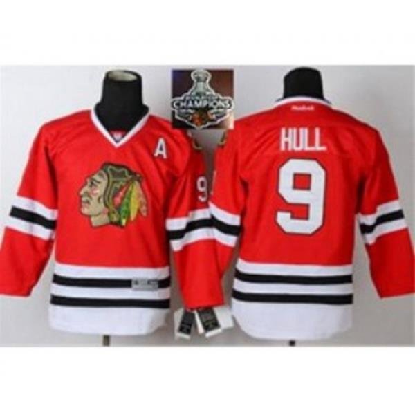 youth nhl jerseys chicago blackhawks #9 hull red[2015 Stanley cup champions][patch A]